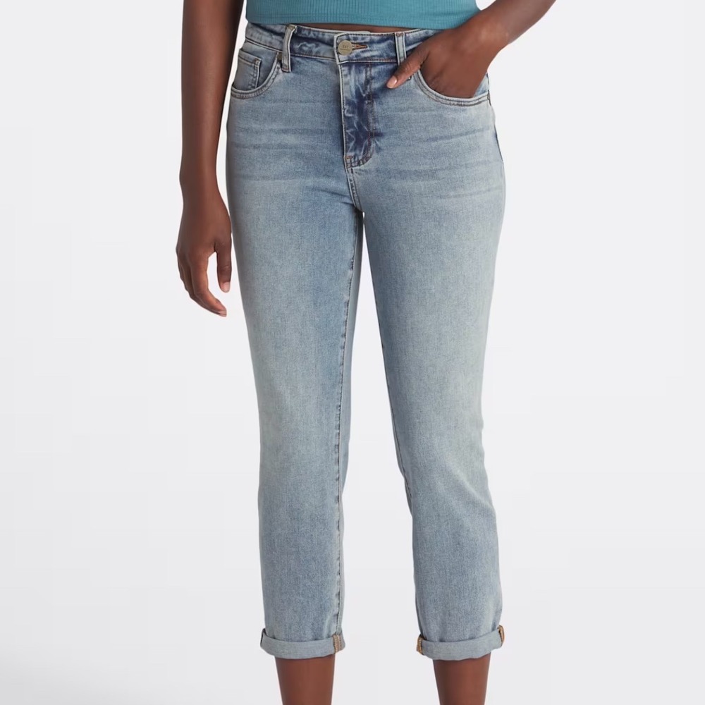 KUT from the Kloth Lauren‎ High Rise Crop Straight Leg 6 Indigo Stitch Fix NWT
